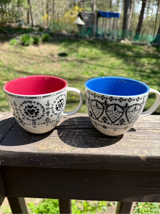 Anthropologie Other - Anthropologie Lina Hand-Painted Stoneware Coffee Mugs- Set of 2